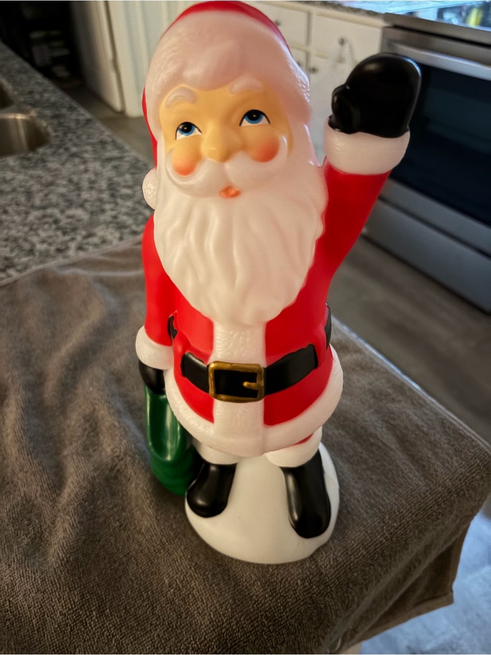 Classic Blow Mold Red Santa Holiday Figurine - Festive Home Decor